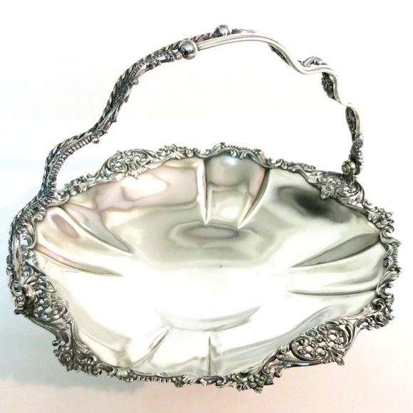 Antique - The Meridan Silver Plate Co. 01663 Bridal Basket - Silver Plate - Picture 7 of 14